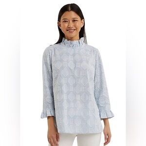 Draper James Seersucker Jacquard Ingrid Top - Size XS